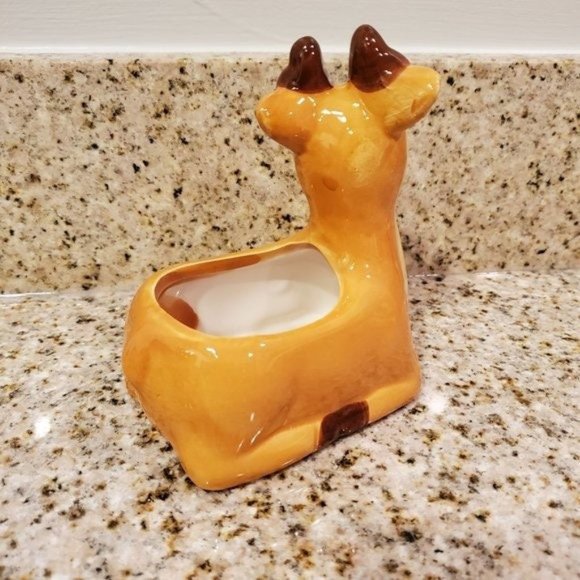 Dexter The Reindeer’ Adorable Deer Animal Ceramic Planter (Plants Not Included) - Picture 4 of 8